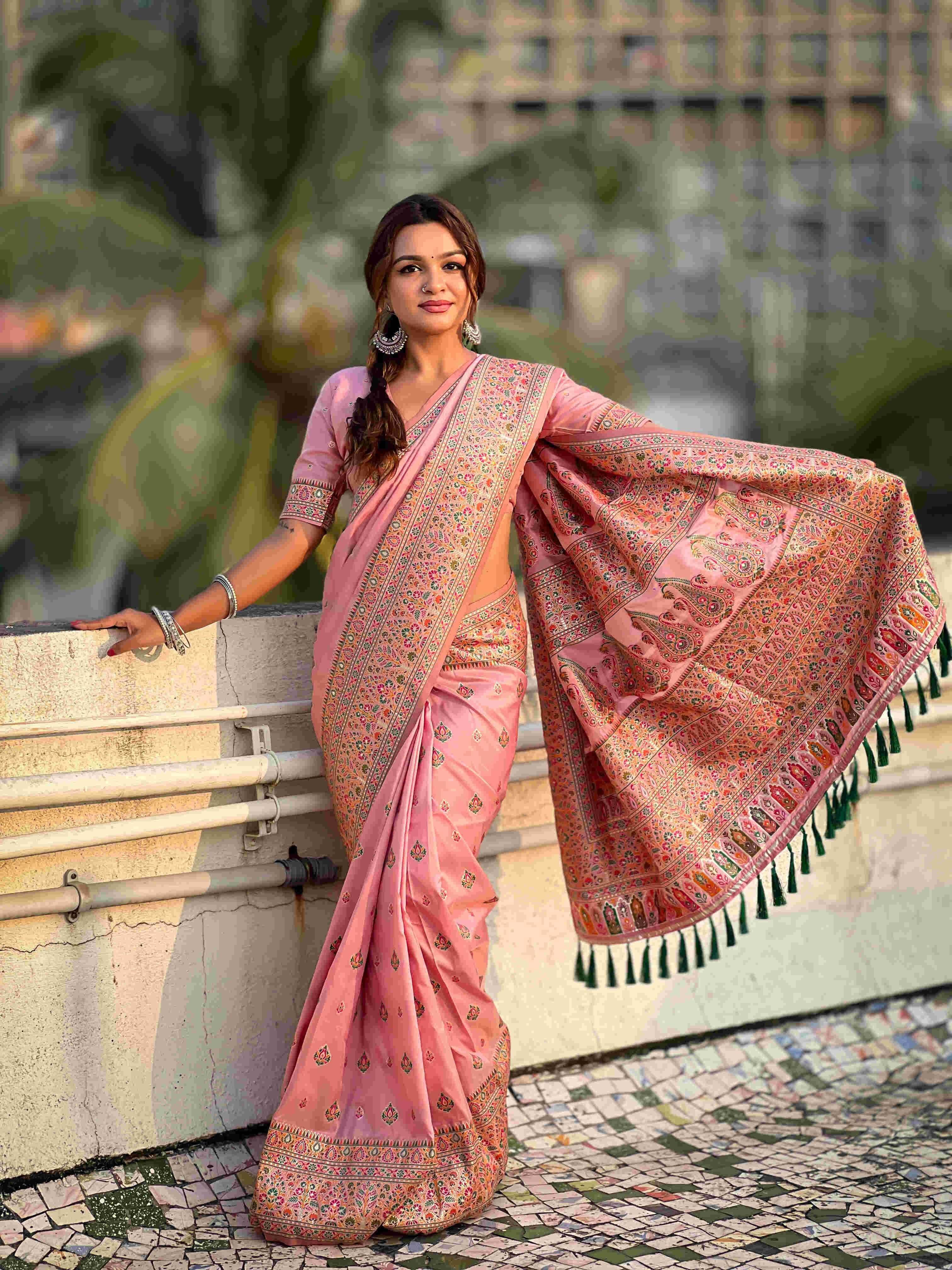 Pashmina Kashmiri Ladies Saree - MYLUXURY LANE ENTERPRISE